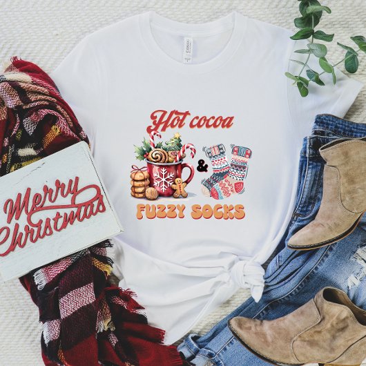 Hot Cocoa Fuzzy Socks T - Shirt