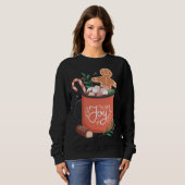 Hot Cocoa Gingerbread Mann mit Candy Cane Joy Sweatshirt (Vorne ganz)