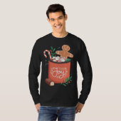 Hot Cocoa Gingerbread Mann mit Candy Cane Joy T-Shirt (Vorne ganz)