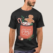 Hot Cocoa Gingerbread Mann mit Candy Cane Joy T-Shirt (Vorderseite)