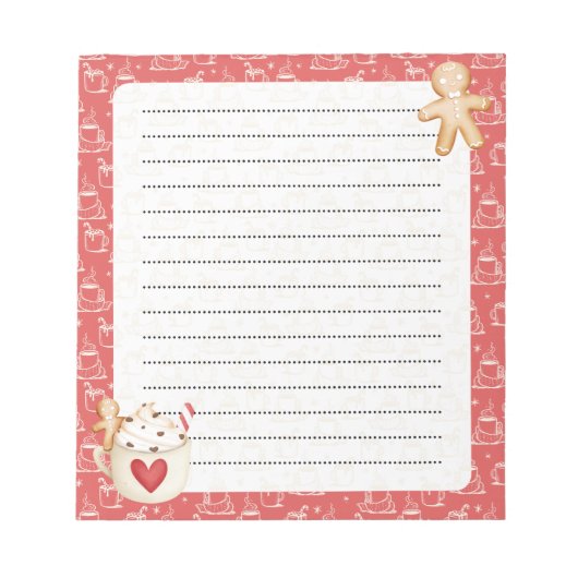 Hot Cocoa & Gingerbrei Cookie Notepad Notizblock (Vorderseite)