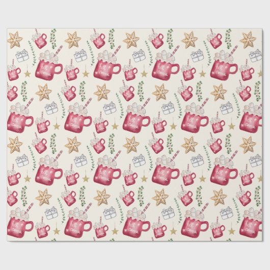 Hot Cocoa Holiday Parco Tassino Geschenkpapier (Flach)