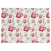 Hot Cocoa Holiday Party Watercolor Art Große Geschenktüte (Rückseite)