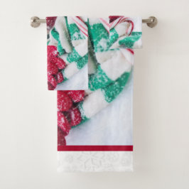 Hot Cocoa Marshmallows & Candy Cane Weihnachten Badhandtuch Set