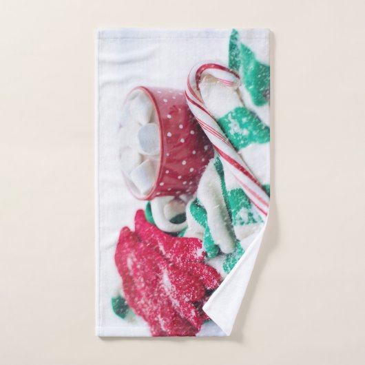 Hot Cocoa Marshmallows & Candy Cane Weihnachten Badhandtuch Set (Handtuch)
