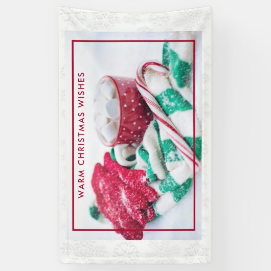 Hot Cocoa Marshmallows & Candy Cane Weihnachten Banner (Vertikal)