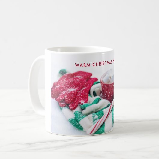 Hot Cocoa Marshmallows & Candy Cane Weihnachten Kaffeetasse (Vorderseite Links)