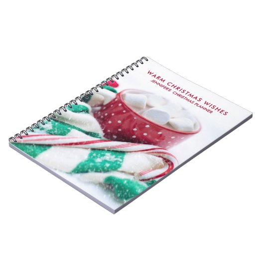 Hot Cocoa Marshmallows & Candy Cane Weihnachten Notizblock (Linke Seite)
