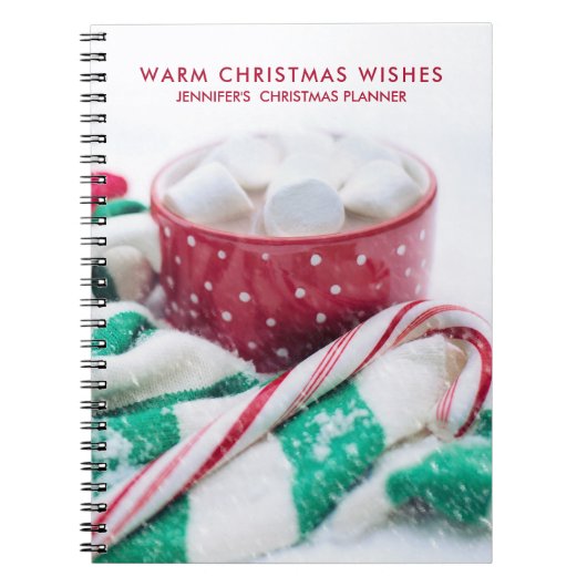 Hot Cocoa Marshmallows & Candy Cane Weihnachten Notizblock (Vorderseite)