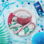 Hot Cocoa Marshmallows & Candy Cane Weihnachten Pappteller (Party)