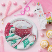Hot Cocoa Marshmallows & Candy Cane Weihnachten Pappteller (Party)