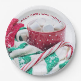 Hot Cocoa Marshmallows & Candy Cane Weihnachten Pappteller