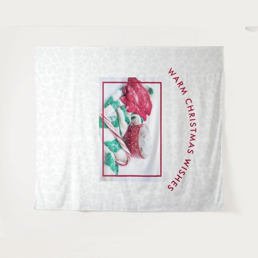 Hot Cocoa Marshmallows & Candy Cane Weihnachten Wandteppich (Vorderseite (Horizontal))