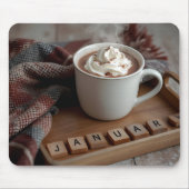 Hot Cocoa mit Word Tiles Mousepad (Vorne)