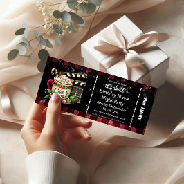 Hot Cocoa Movie Night Birthday Party Ticket Einladung