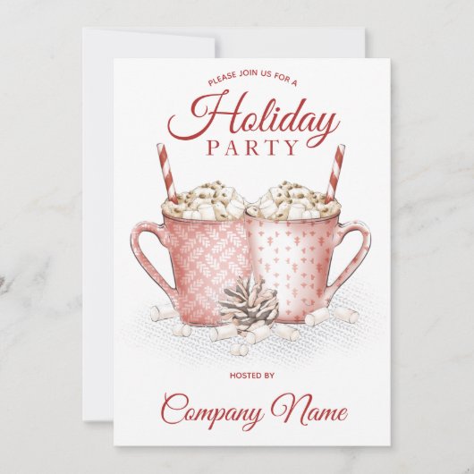 Hot Cocoa Mugst Feiertage Einladung (Vorderseite)