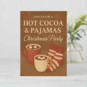 Hot Cocoa & Pajamas Weihnachts-Party Einladung (Stehend Vorderseite)