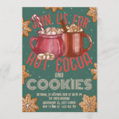 Hot Cocoa Red Mug & Cookies Holiday | Christmas Einladung (Vorderseite)
