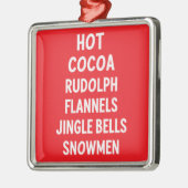 Hot Cocoa Rudolph Flannels Jingle Bells Santa Ornament Aus Metall (Links)