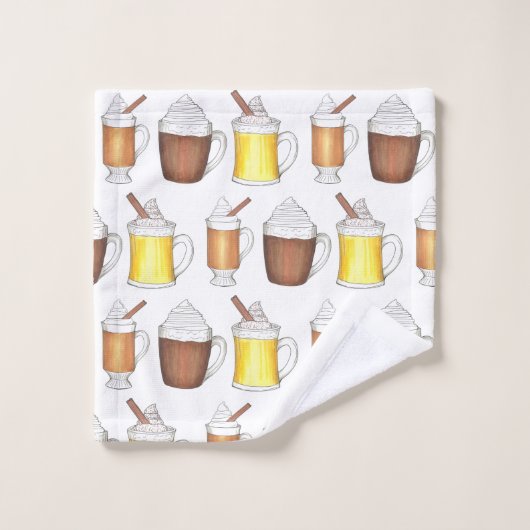 Hot Cocoa Rum Eggnog Winterurlaubsgetränke Badhandtuch Set (Waschlappen)