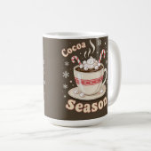 Hot cocoa season holiday merry christmas kaffeetasse (VorderseiteRechts)