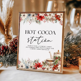 Hot Cocoa Station Christmas Holiday Tea Party Poster