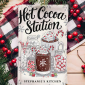 Hot Cocoa Station Personalisiert Weihnachten Geschirrtuch