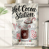 Hot Cocoa Station Personalisiert Weihnachten Geschirrtuch
