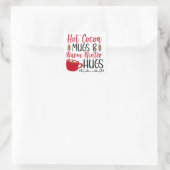 Hot Cocoa Tasse & Hugs Quadratischer Aufkleber (Tasche)