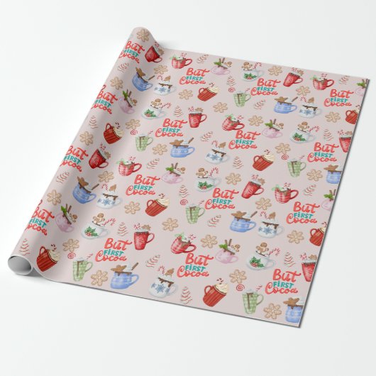 Hot Cocoa Themed, Christmas Geschenkpapier (Ungerollt)