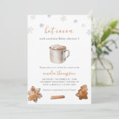 Hot Cocoa und Cookies Winter Baby Dusche Einladung (Stehend Vorderseite)