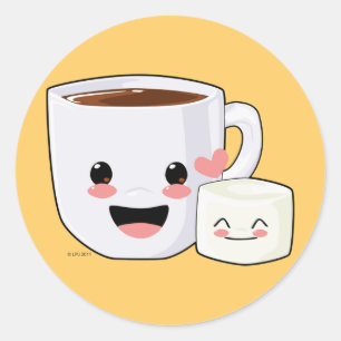 Hot Cocoa und Marshmallow Stickers