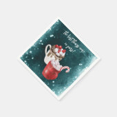 Hot Cocoa und Marshmallow Twin Baby Dusche Serviette (Ecke)