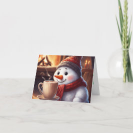 Hot Cocoa und Warm Kisses Snowman Card Feiertagskarte
