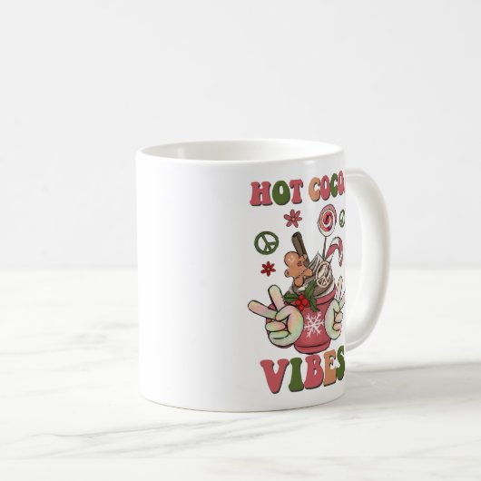 Hot Cocoa Vibes Heiße Schokolade Weihnachten Kaffeetasse (VorderseiteRechts)
