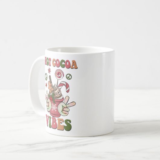 Hot Cocoa Vibes Heiße Schokolade Weihnachten Kaffeetasse (Vorderseite Links)