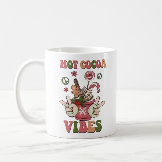 Hot Cocoa Vibes Heiße Schokolade Weihnachten Kaffeetasse (Links)