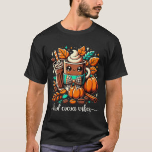 Hot Cocoa Vibes Kawaii Heiße Schokolade Hallo Herb T-Shirt