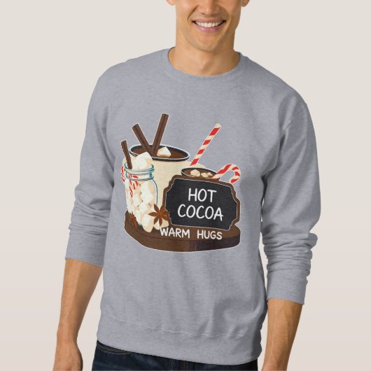 Hot Cocoa Warm Hugs (1) Retro Christmas Art Sweatshirt (Vorderseite)
