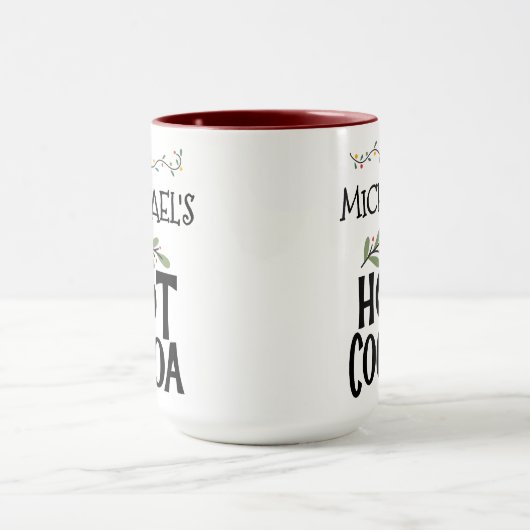 Hot Cocoa Weihnachten Snowman & Individuelle Name Tasse (Zentrum)