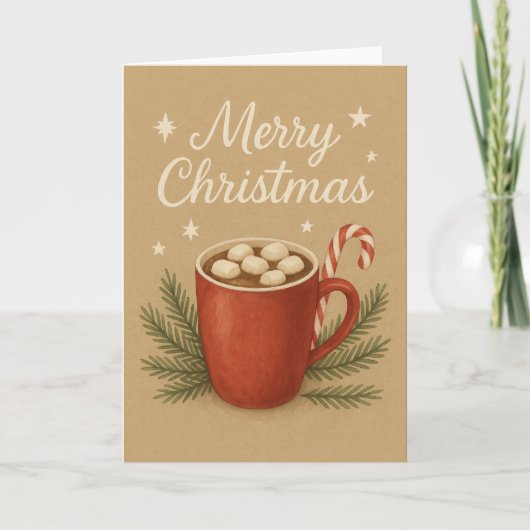Hot Cocoa Weihnachtskarte Karte (Vorderseite)