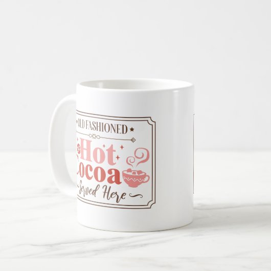 Hot Cocoa Weihnachtszeichen Kaffeetasse (Vorderseite Links)