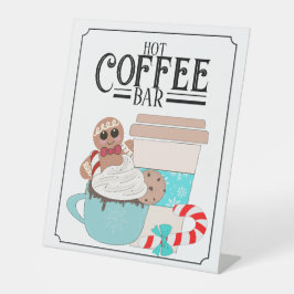 Hot Coffee Bar Pedestal-Zeichen Sockelschild