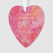 Hot Color First Christmas Mr. und Mrs. Ornament (Vorderseite)