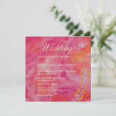 Hot Color Romantic Wedding Einladung (Stehend Vorderseite)