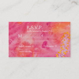 Hot Color Romantic Wedding RSVP Begleitkarte