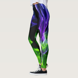 Hot Colorful Fire Flame Smoke Leggings