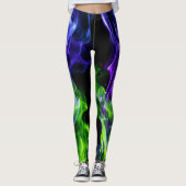 Hot Colorful Fire Flame Smoke Leggings (Vorderseite)