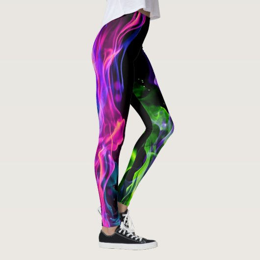 Hot Colorful Fire Flame Smoke Leggings (Rechts)