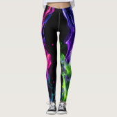 Hot Colorful Fire Flame Smoke Leggings (Vorderseite)